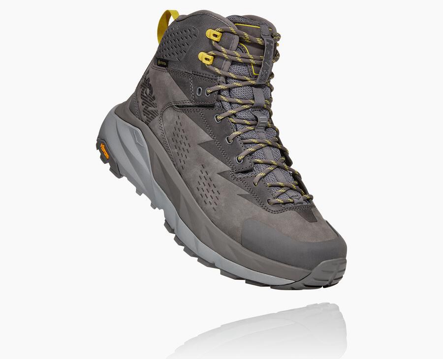 Hoka One One Yürüyüş Botları Erkek Gri - Kaha Gore-Tex - JW5401397